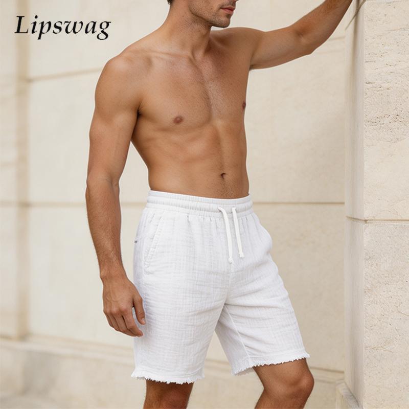 شورت كتان ممزق أنيق للرجال، شو - مراجعة Short Linen Drawstring وسعره