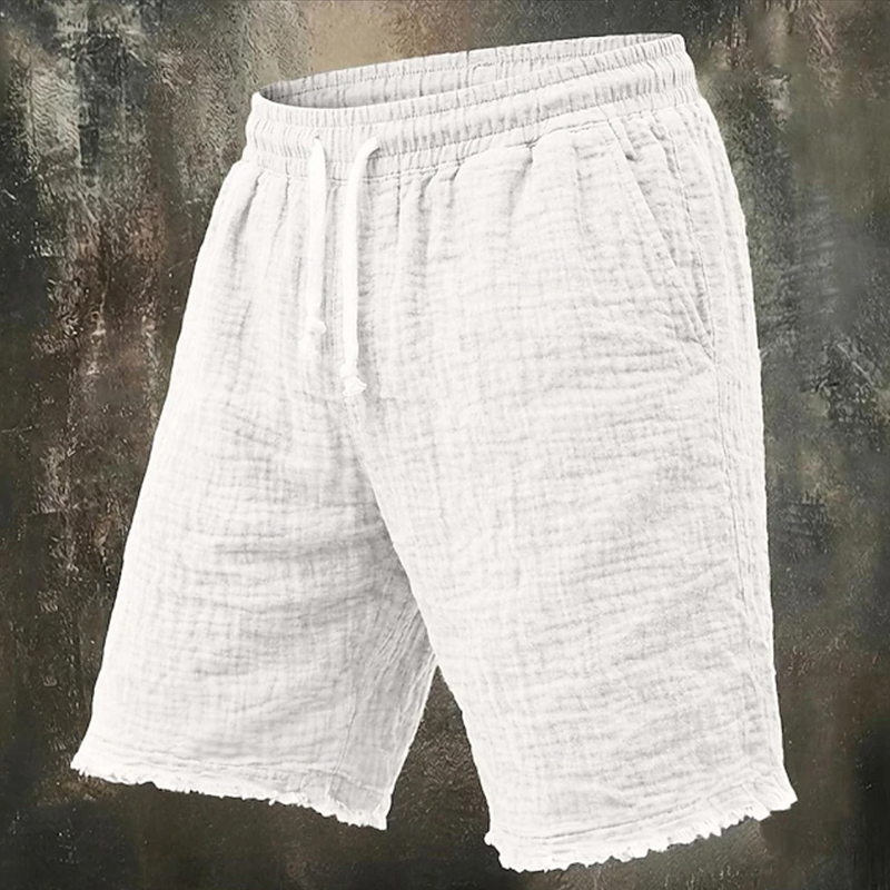 شورت كتان ممزق أنيق للرجال، شو - مراجعة Short Linen Drawstring وسعره