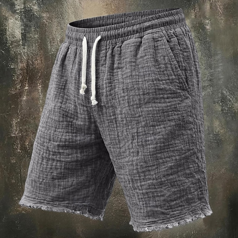 شورت كتان ممزق أنيق للرجال، شو - مراجعة Short Linen Drawstring وسعره