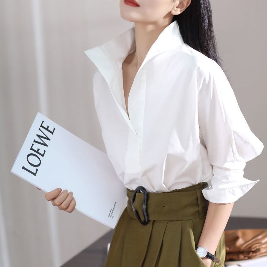قميص نسائي فضفاض بياقة عالية و - مراجعة Shirt Camp Collar وسعره