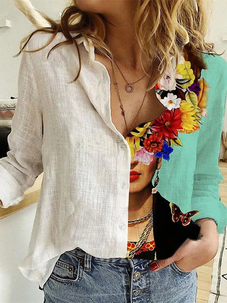 المرأة الربيع والخريف طويلة ال - مراجعة Shirt Camp Collar وسعره